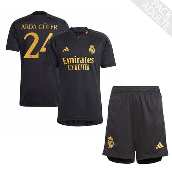 PACK REAL MADRID THIRD ARDA GULER ADULTE 2023-2024